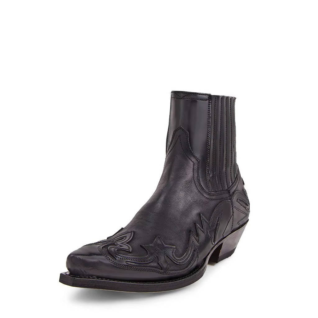 Solado antiderrapante da bota feminina de couro, cano curto e estilo country, segurança para o outono.