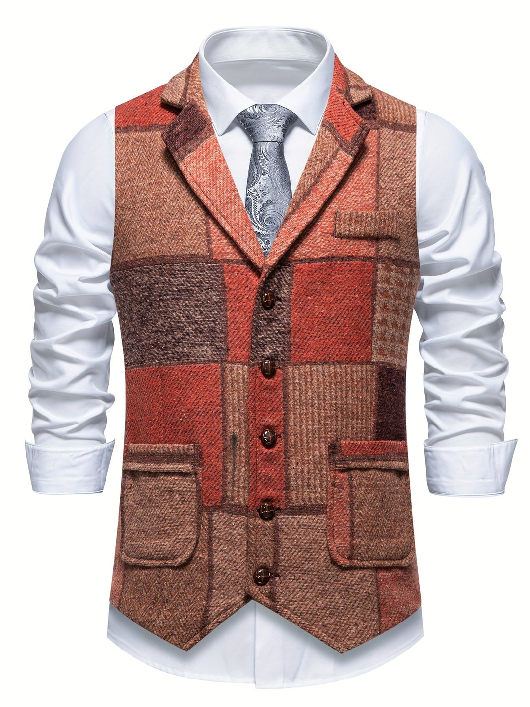 Colete de espiga masculino, estilo clássico e sofisticado para o homem moderno.