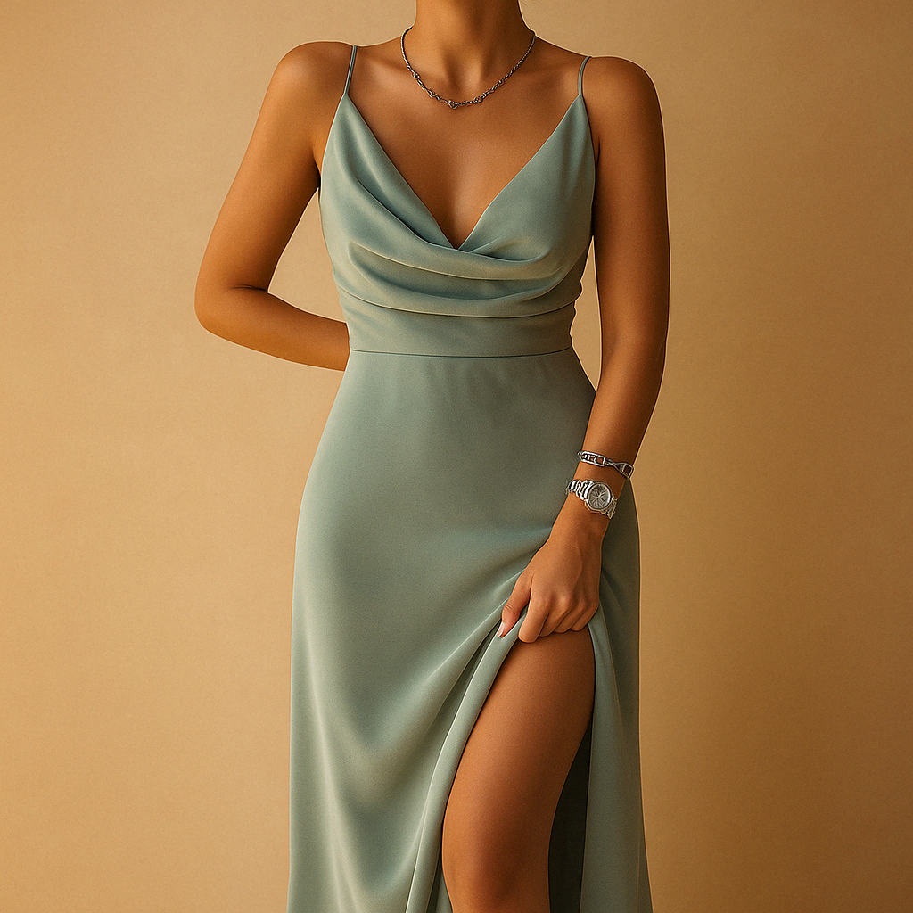 Vestido maxi feminino elegante para festa, longo e sofisticado, ideal para eventos noturnos e ocasiões especiais.