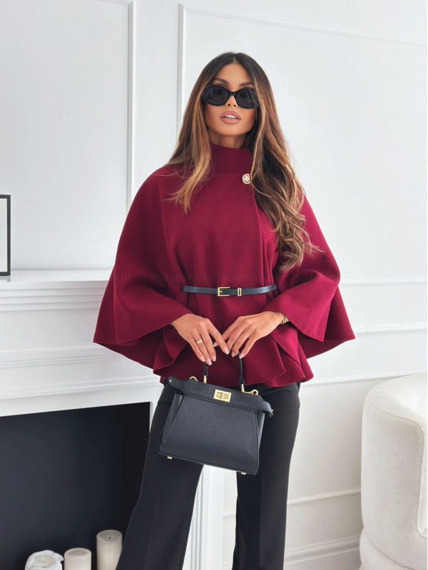 Jaqueta de outono feminina, modelo borboleta com cinto. Estilo elegante e versátil para o seu guarda-roupa.