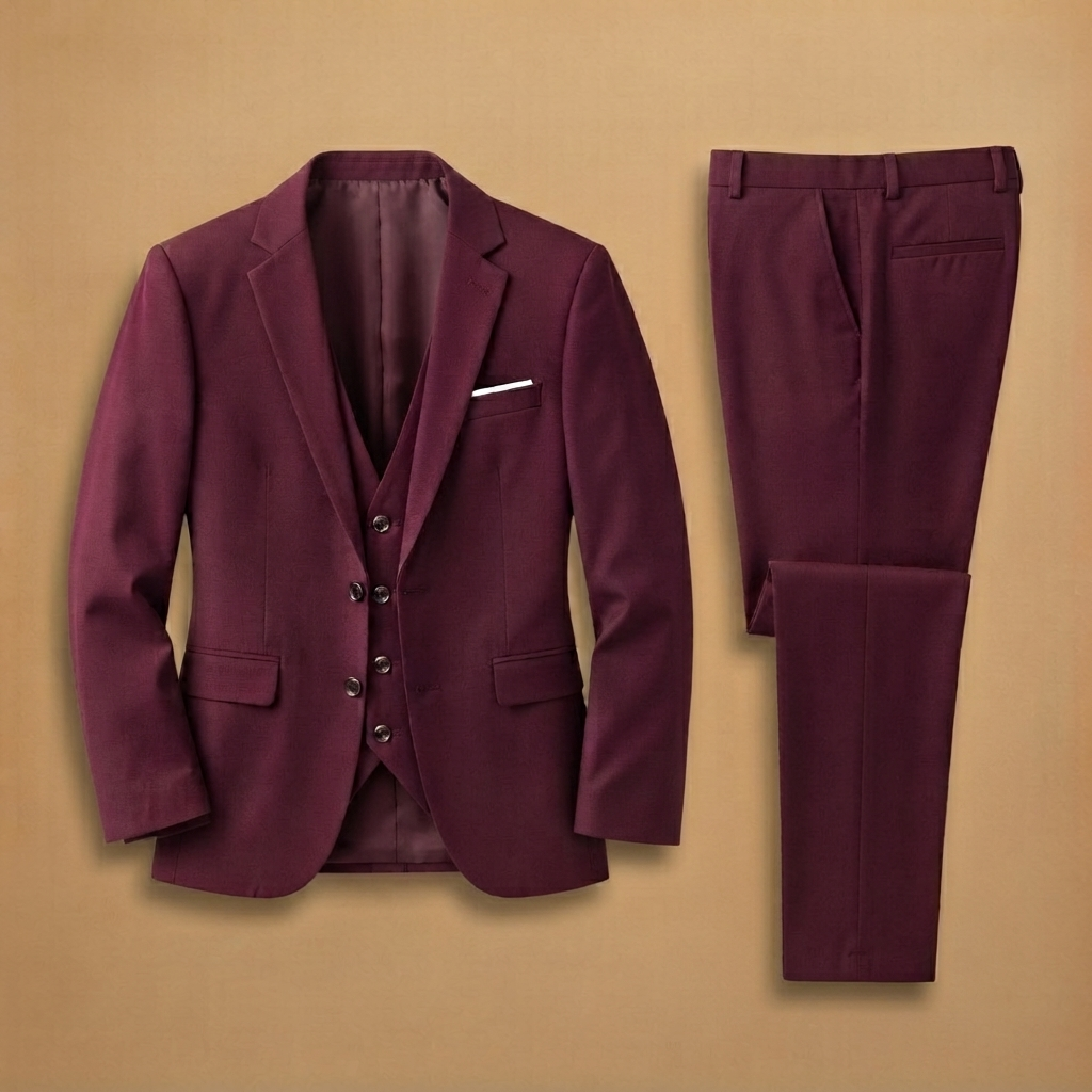 Fato de 3 peças masculino slim fit para cerimónias formais, casamento ou eventos elegantes.