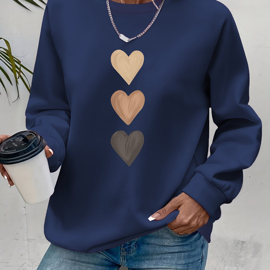 Camisola feminina Amara em tricô macio, com corações, para um visual moderno, confortável e cheio de estilo.