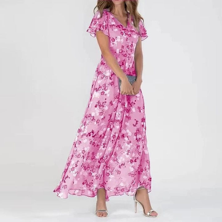 Vestido feminino de verão colorido, com estilo casual e elegante. Corte fluido para máximo conforto no verão.