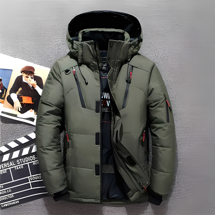 Casaco masculino de inverno, design urbano e elegante. Roupa de frio essencial p/ conforto e estilo na estação fria.