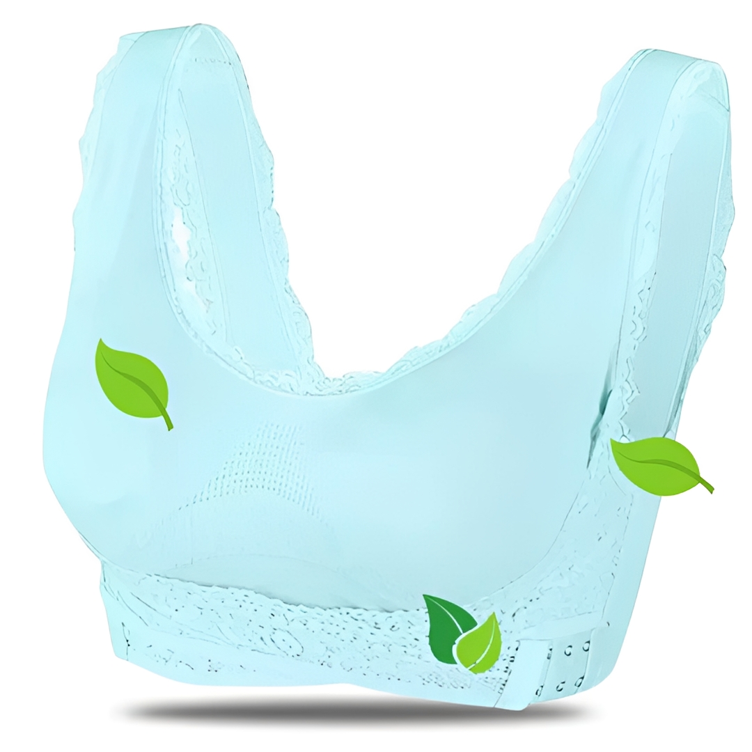 Sutiã feminino sem costura, oferece conforto e suporte respirável para uso diário em verão.
