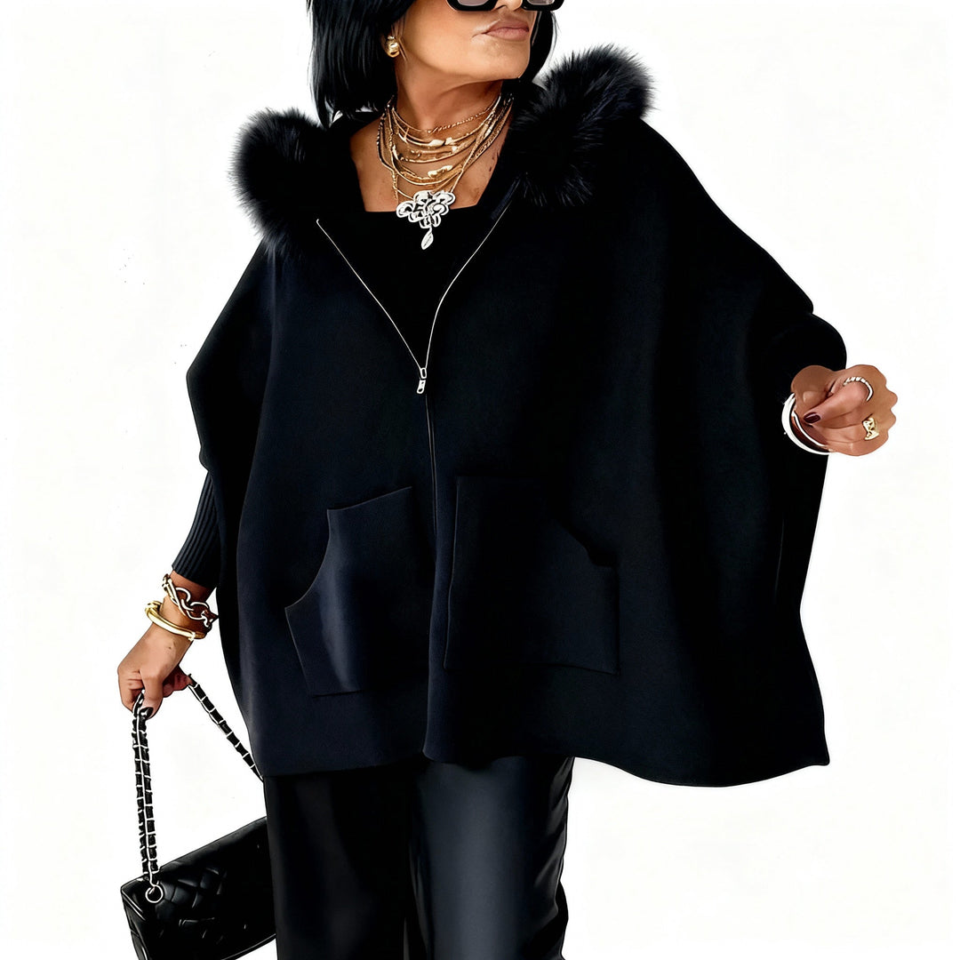 Capa feminina: agasalho quente e elegante para o inverno. Estilo casual e confortável para o outono.