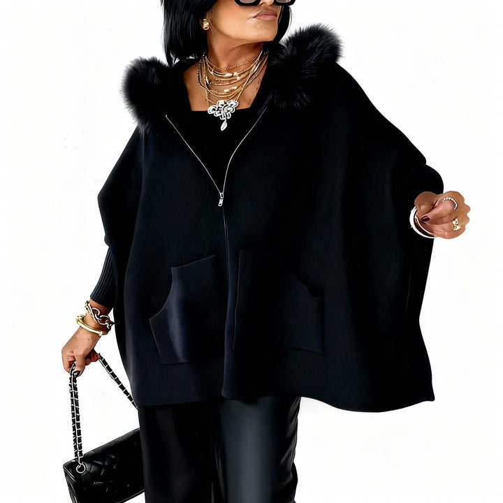 Capa feminina: agasalho quente e elegante para o inverno. Estilo casual e confortável para o outono.