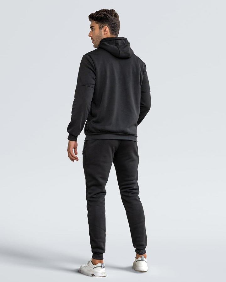 Fato de treino masculino suave e confortável, com capuz e calças slim, para o seu bem-estar.