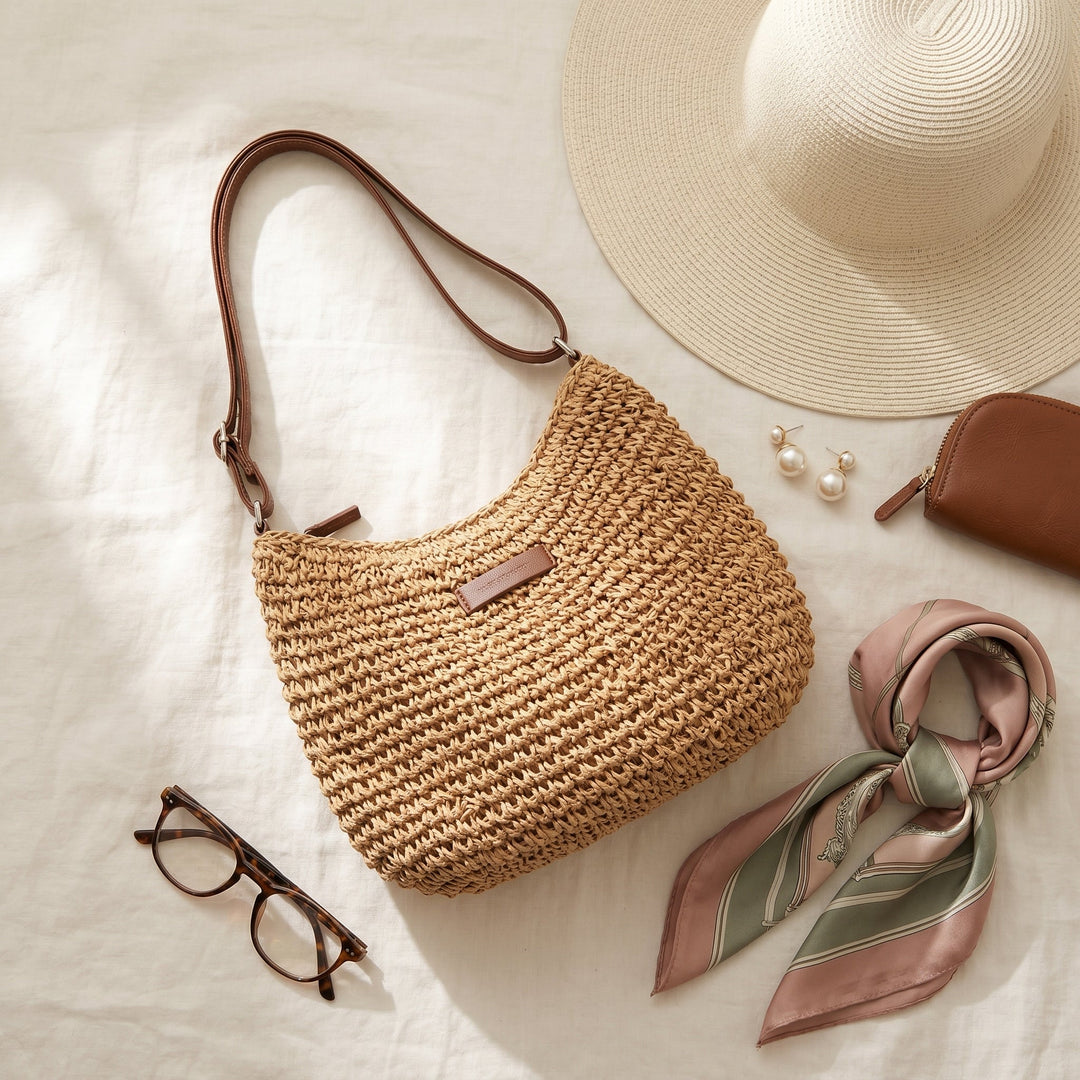 Bolsa feminina trançada, acessório de moda, prática e elegante para qualquer ocasião.