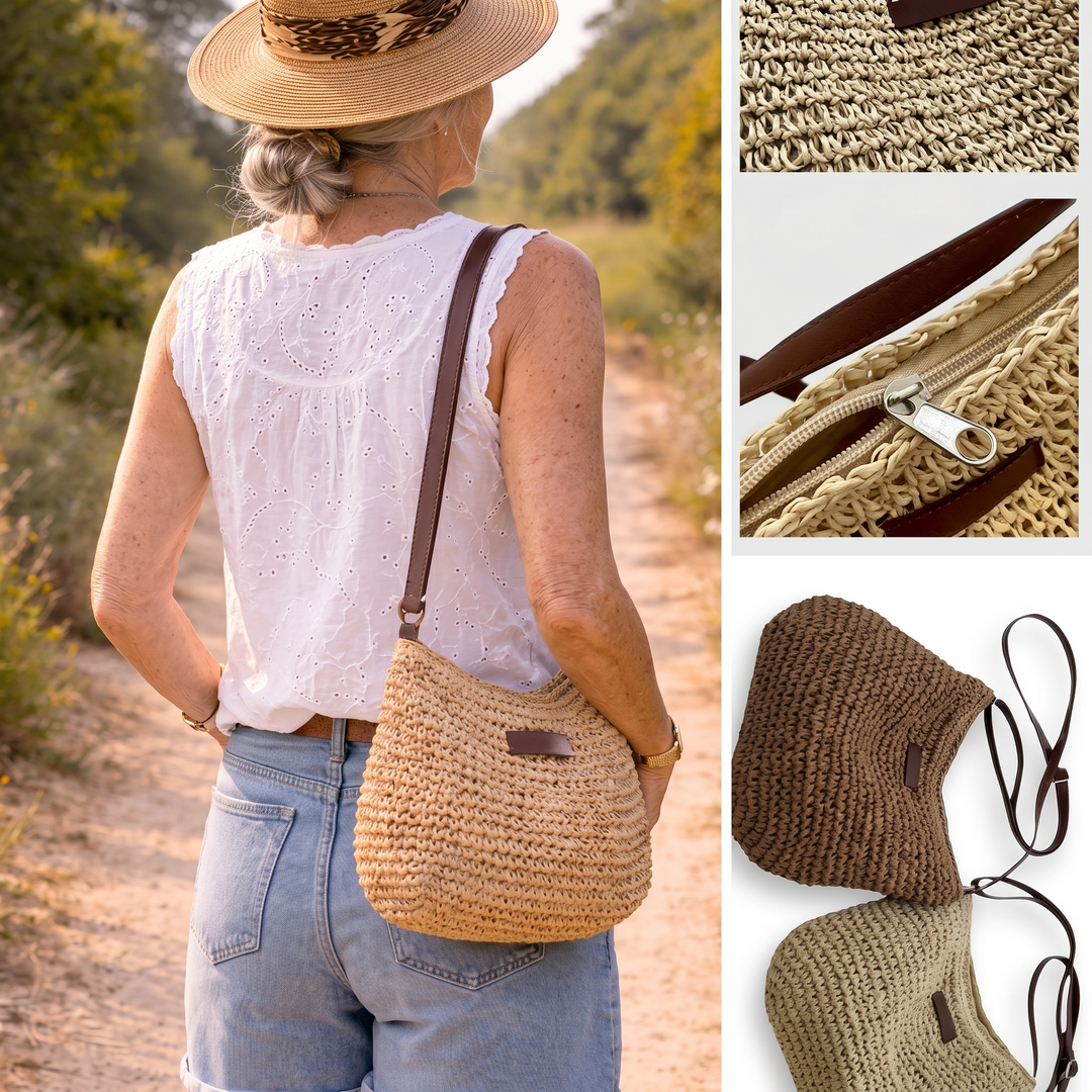 Bolsa trançada de ombro com design feminino e chic, organizadora para mulher.