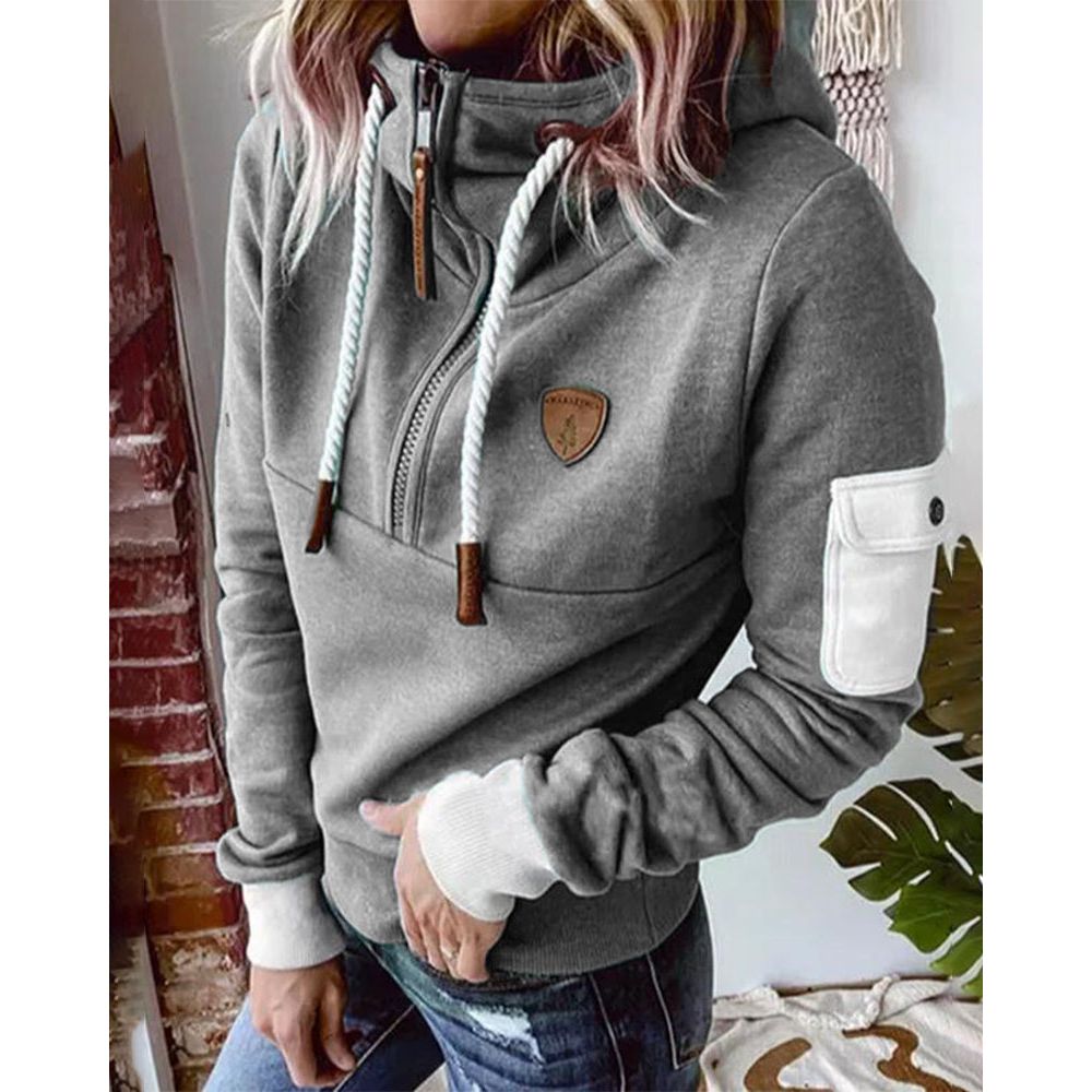 Suéter feminino cinza, casual e versátil. Roupa de inverno essencial para um visual moderno e aconchegante.