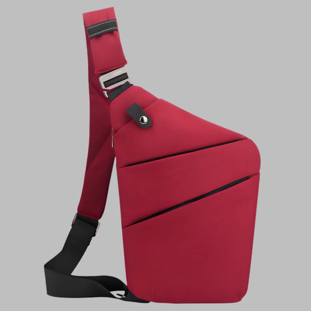 Bolsa de ombro unissexo multifuncional. Compartimentos inteligentes para organização e proteção antifurto.