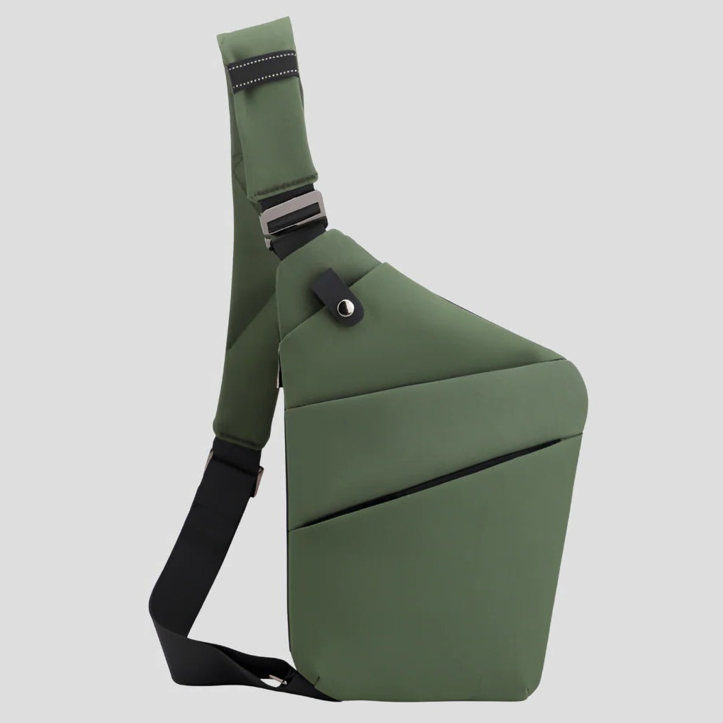 Bolsa de viagem antifurto com compartimentos internos. Essencial para organizar portátil e itens pessoais.