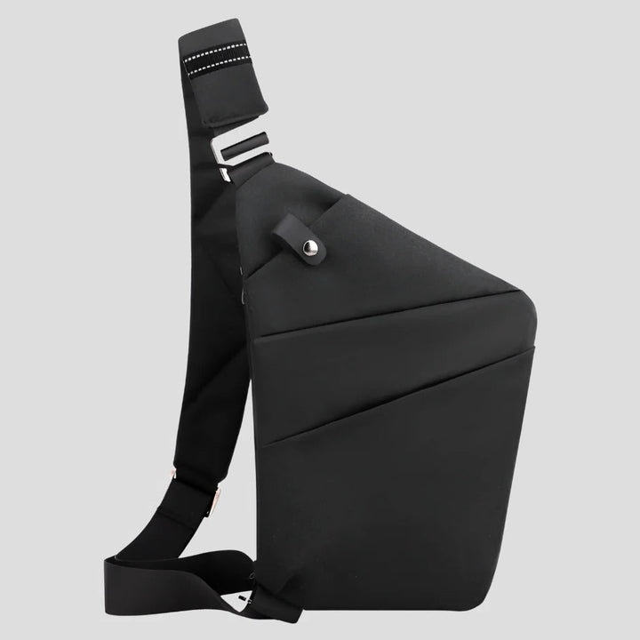 Bolsa de ombro antifurto unissexo, perfeita para viagens. Mantenha os seus objetos seguros e acessíveis.