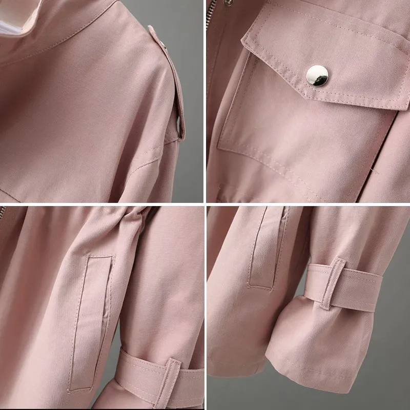 Gabardina feminina clássica, perfeita para o guarda-roupa de outono. Casaco elegante e versátil, proteção diária.