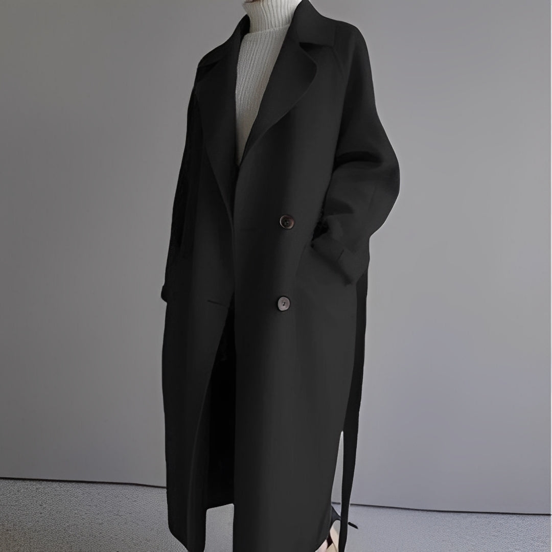 Outerwear feminino elegante e confortável, casaco solto para inverno. Roupa de inverno estilosa e quentinha.