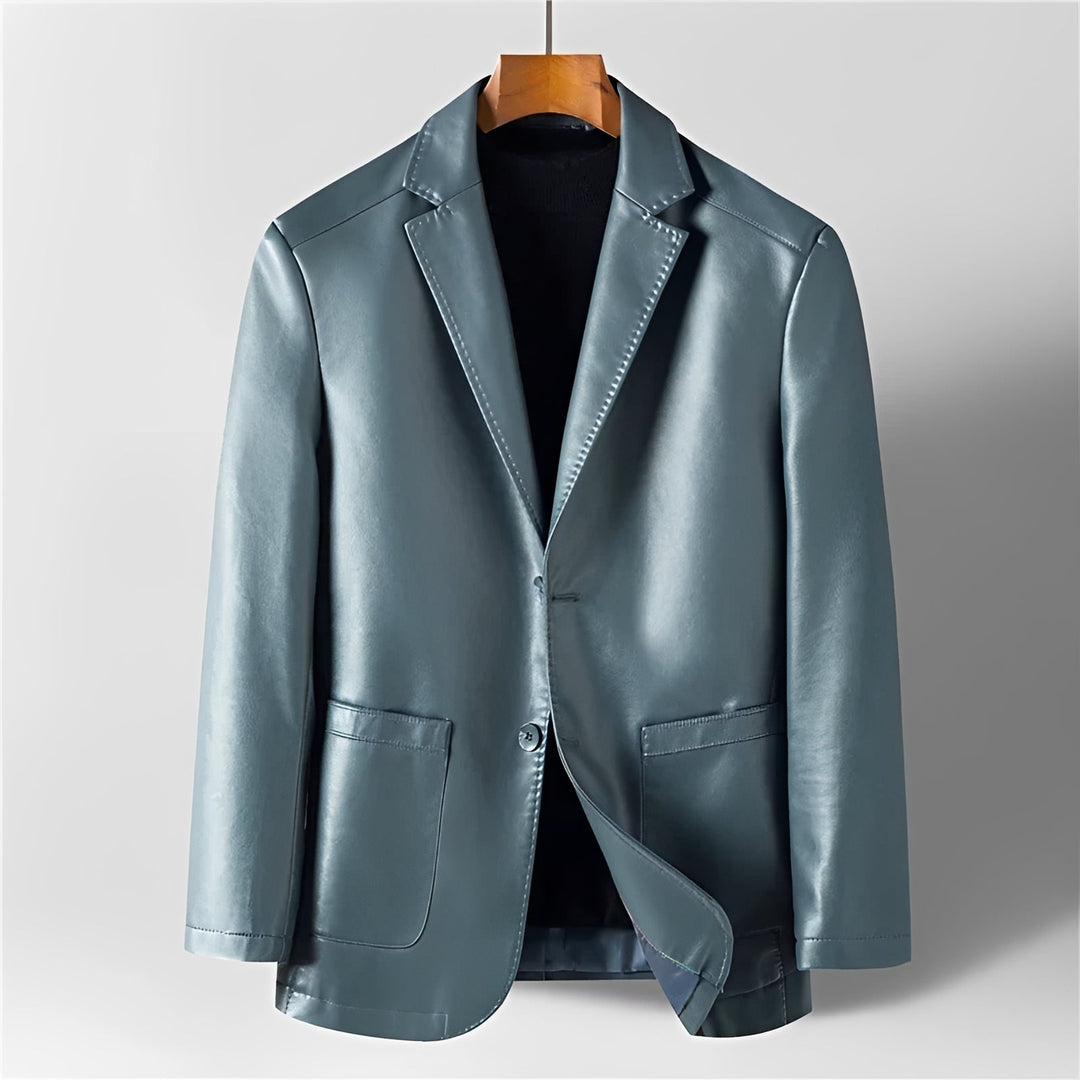 Blazer azul marinho masculino, estilo casual chique, ideal para o escritório ou eventos sociais.