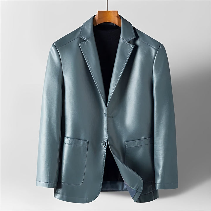 Blazer azul marinho masculino, estilo casual chique, ideal para o escritório ou eventos sociais.