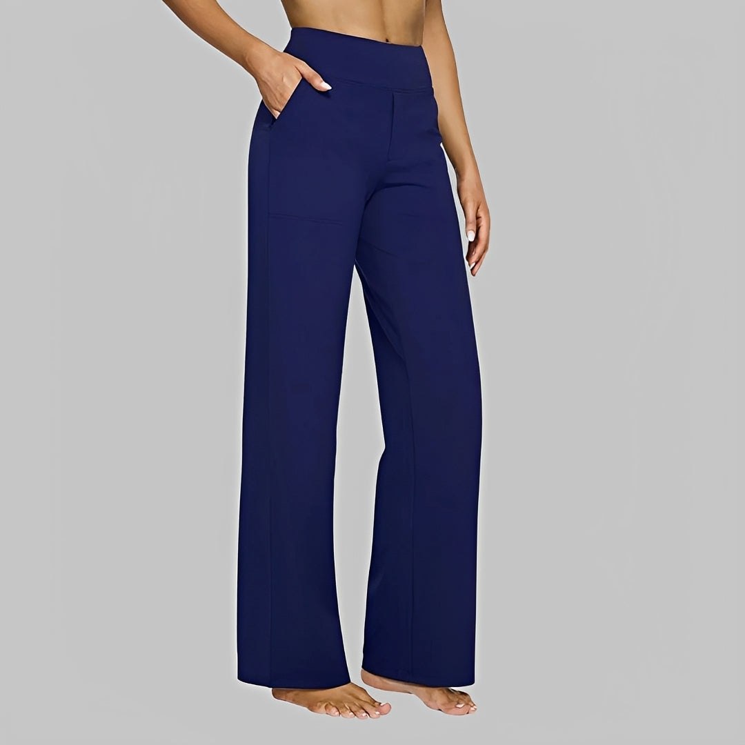Look diário: Calças femininas casuais de verão, cintura alta e muito confortáveis para um estilo despojado.