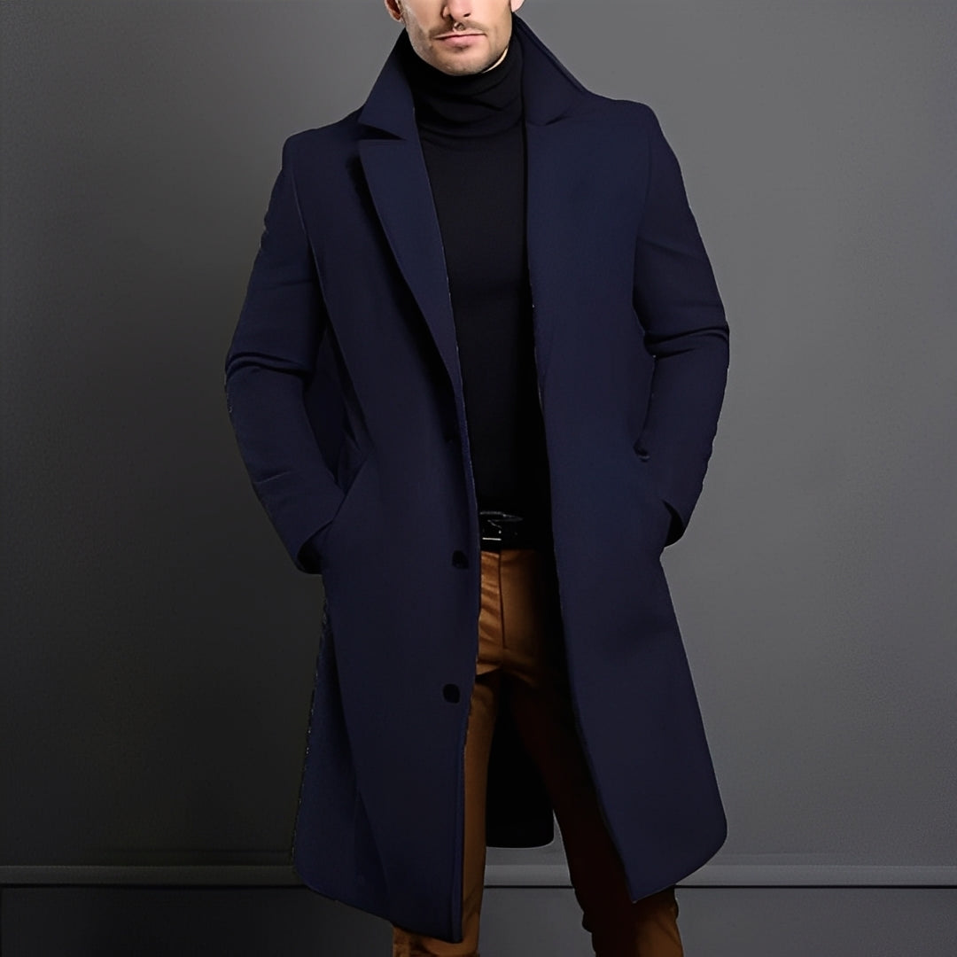 Trench coat masculino sobretudo de inverno, agasalho elegante e moderno para dias frios, roupa masculina com estilo.