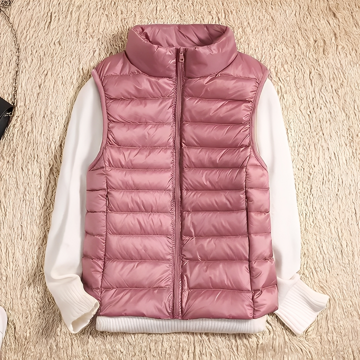 Colete feminino para inverno, ultraleve e quente. Adicione estilo e conforto ao seu look.