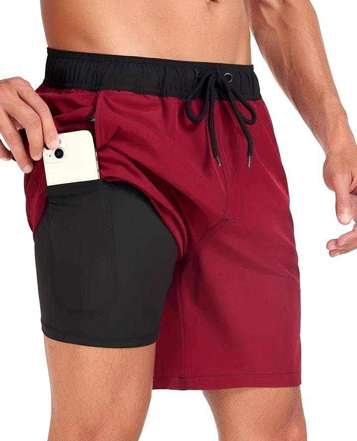 Moda praia masculina: shorts de banho confortável e casual. Ótimo para a praia, piscina e atividades de verão.
