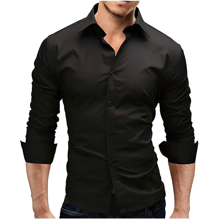 Camisa masculina slim fit elegante, ideal para homens modernos. Perfeita para looks casuais e formais.
