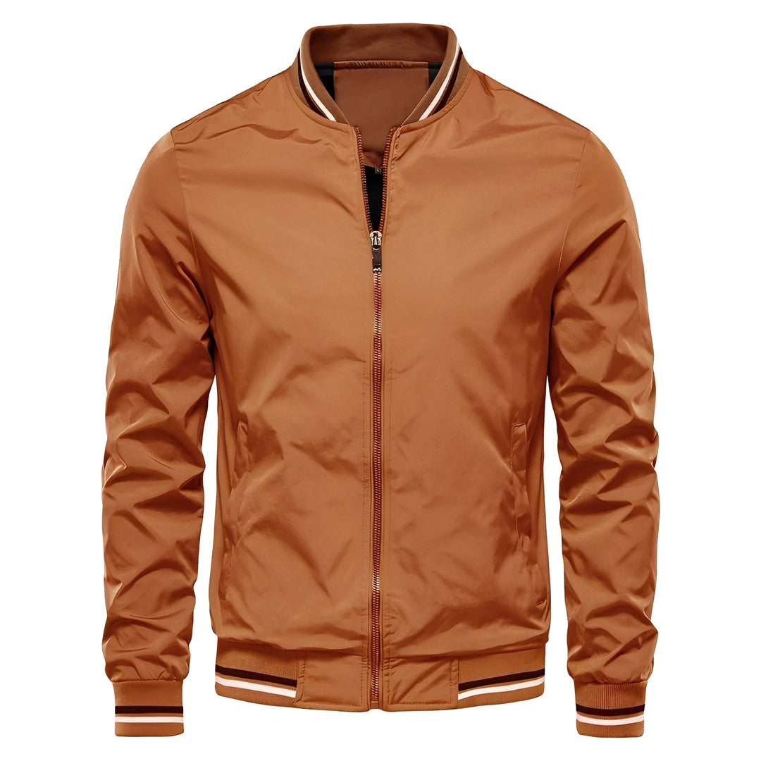 Jaqueta bomber masculina estilo varsity, casaco moderno e versátil para moda casual.