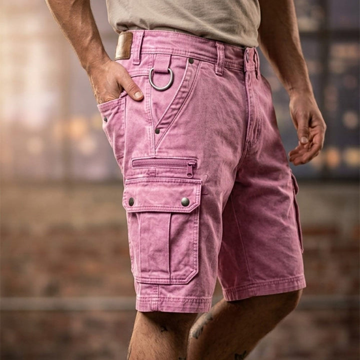 Calções cargo masculinos para verão, funcionais e confortáveis. Roupa versátil para um estilo casual.