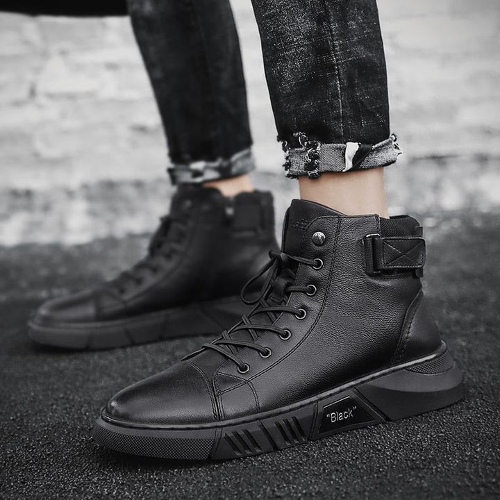 Botas Martin clássicas masculinas, estilo robusto e confortável para inverno. Coturnos duradouros para moda casual.