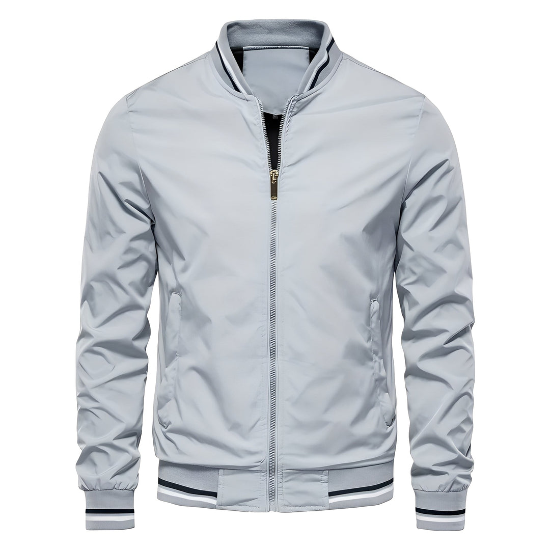 Casaco moderno: Jaqueta bomber masculina Hadley, estilo contemporâneo para roupa casual masculina.