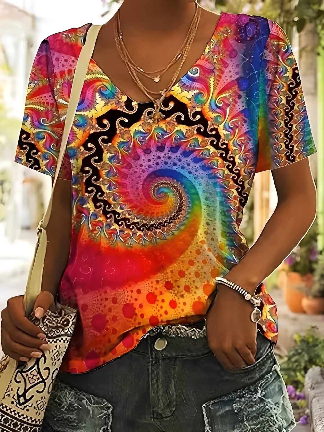 Top feminino moda verão, decote V confortável e elegante. Blusa versátil de manga curta para looks casuais e chic.