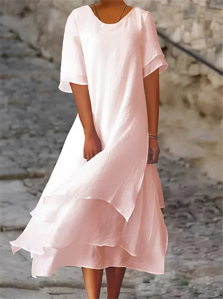 Vestido feminino longo sem manga, ideal para o verão. Roupa casual solta e confortável, perfeito para dias quentes.