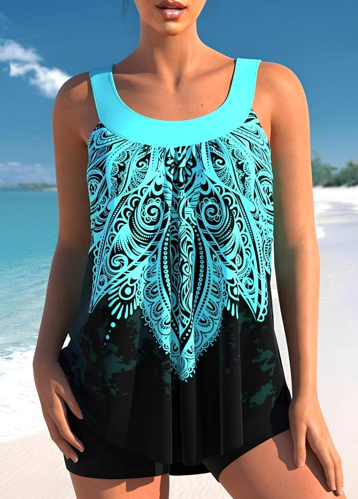 Fato de banho feminino com padrão exclusivo, para estilo na praia.