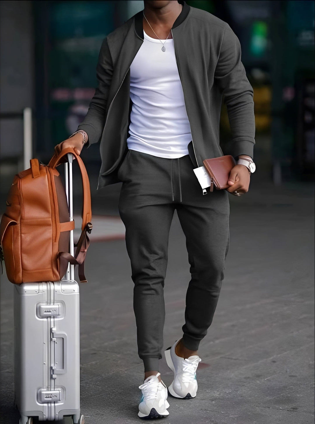 Conjunto masculino de moletom moderno. Uma peça versátil e estilosa para o conforto no dia a dia.