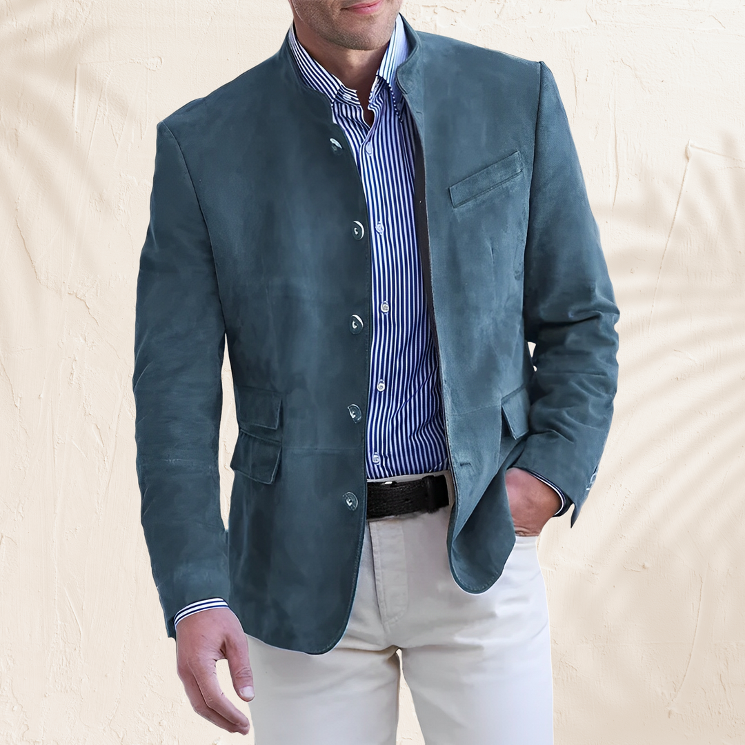Blazer masculino casual elegante. Ideal para trabalho e eventos sociais, oferecendo conforto e versatilidade.