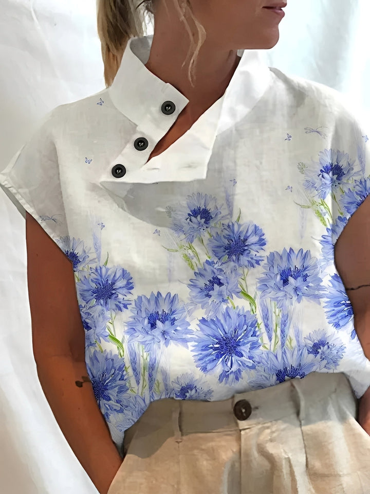 Blusa feminina confortável com padrão moderno, ideal para o dia a dia. Top casual feminino e estiloso.