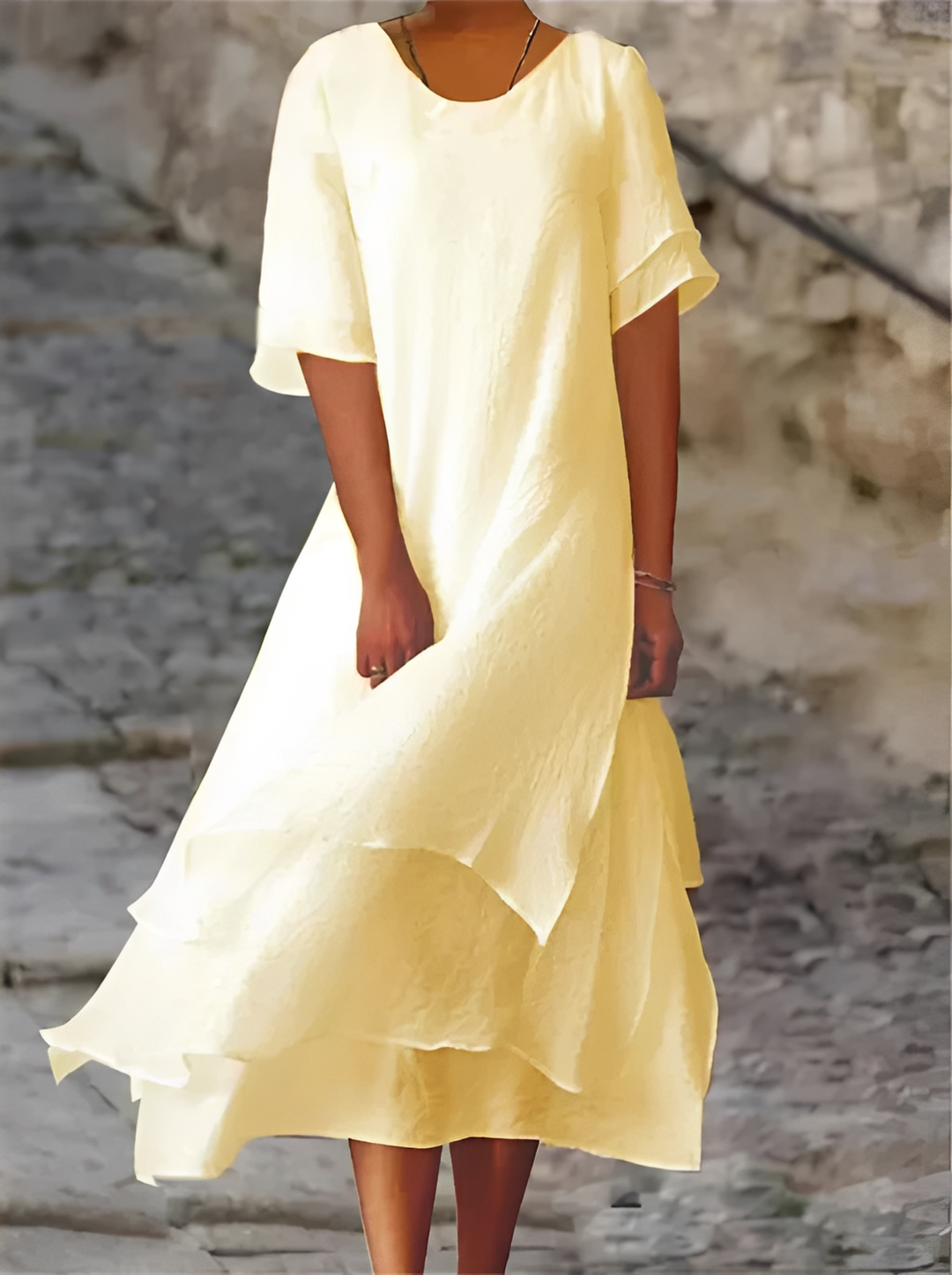 Vestido longo feminino solto e confortável para verão, moda casual e elegante. Perfeito para férias e primavera.