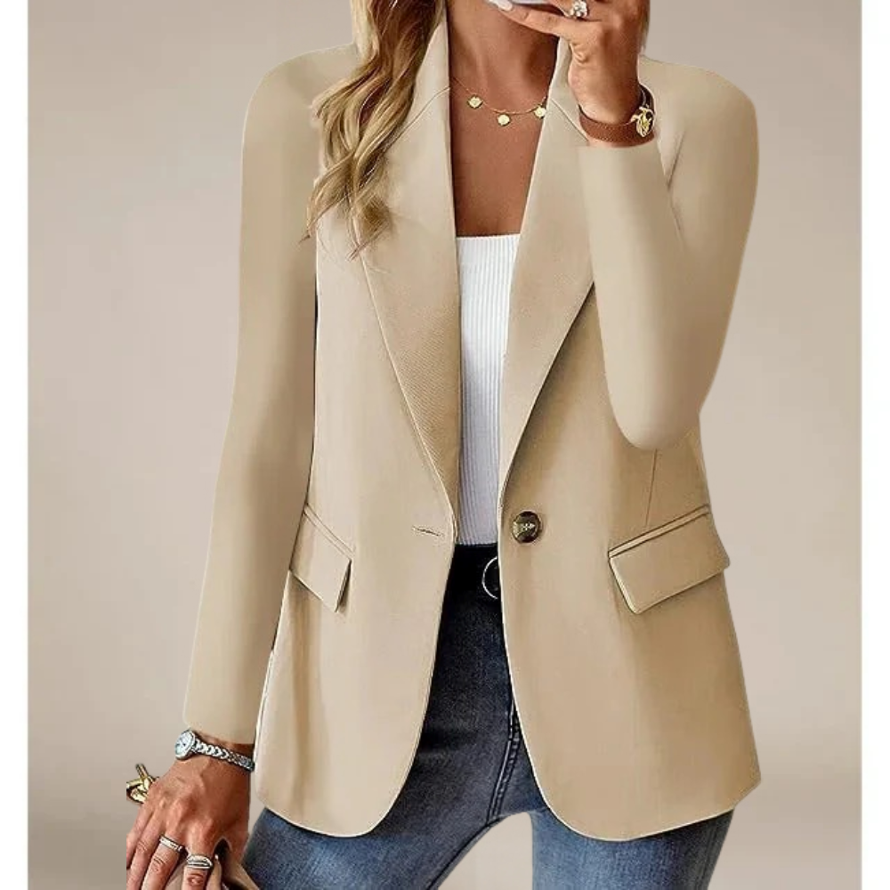 Blazer feminino evergreen: peça versátil para outono e primavera. Ideal para compor looks casuais e elegantes.