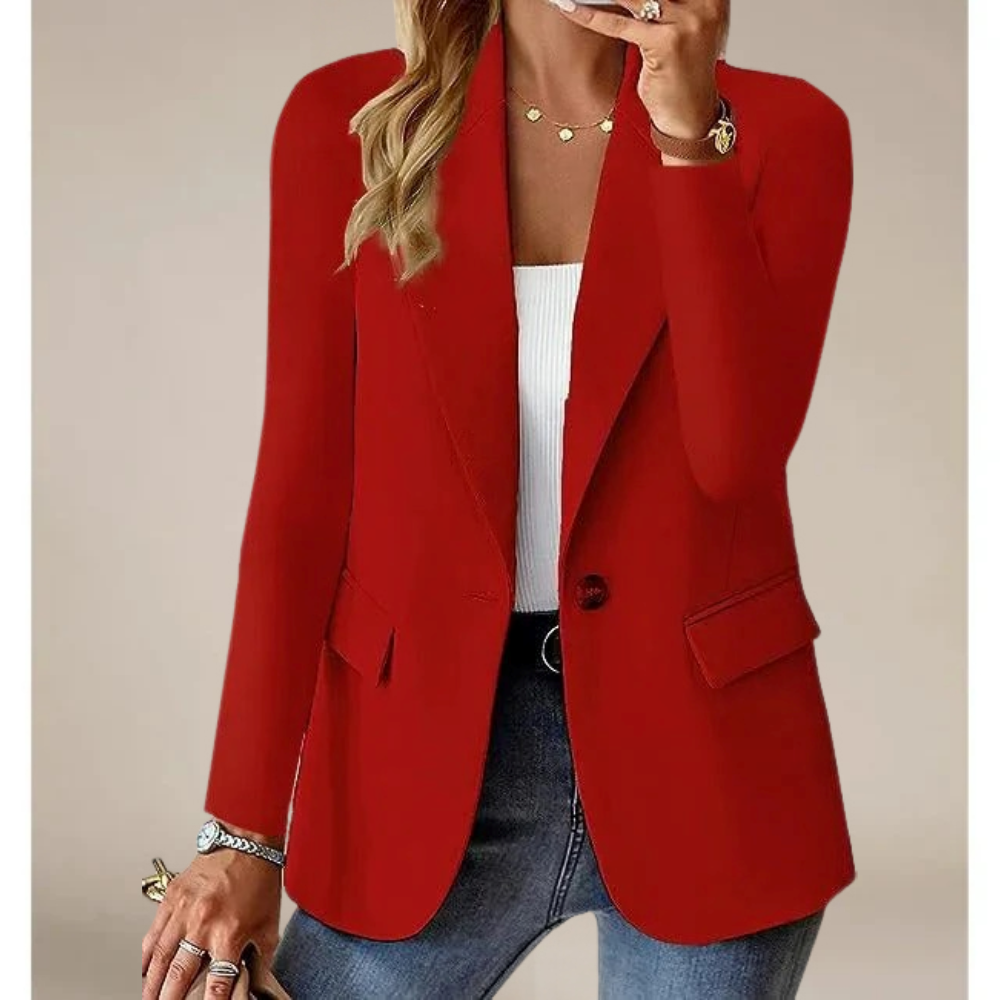 Blazer feminino elegante. Peça curinga para um guarda-roupa versátil, do escritório ao casual moderno.