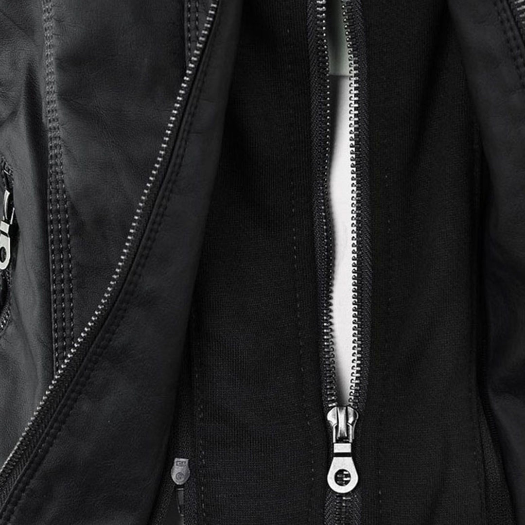 Casaco feminino de couro sintético com capuz removível, um must-have para um visual casual chic.