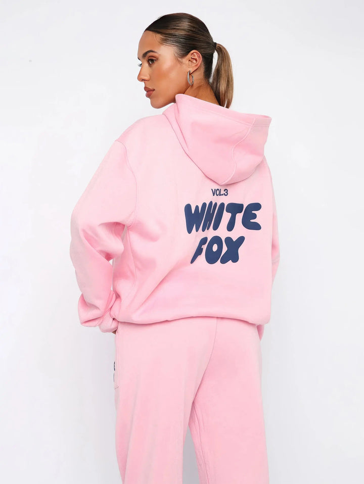 Hoodie oversized feminino e calças de moletom, conjunto desportivo perfeito para o dia a dia e conforto.