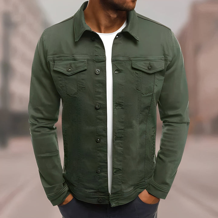 Jaqueta masculina de estilo casual e versátil, ideal para outono/inverno. Oferece conforto e toque moderno.