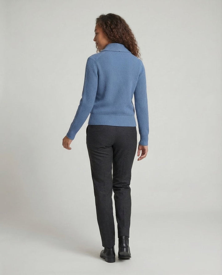 Casaco de malha feminino reversível, confortável e chique para diversas ocasiões de moda.