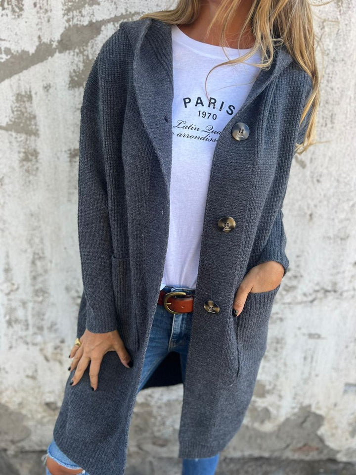 Cardigan feminino de moda, oferece calor e conforto com elegância para dias frios de inverno.