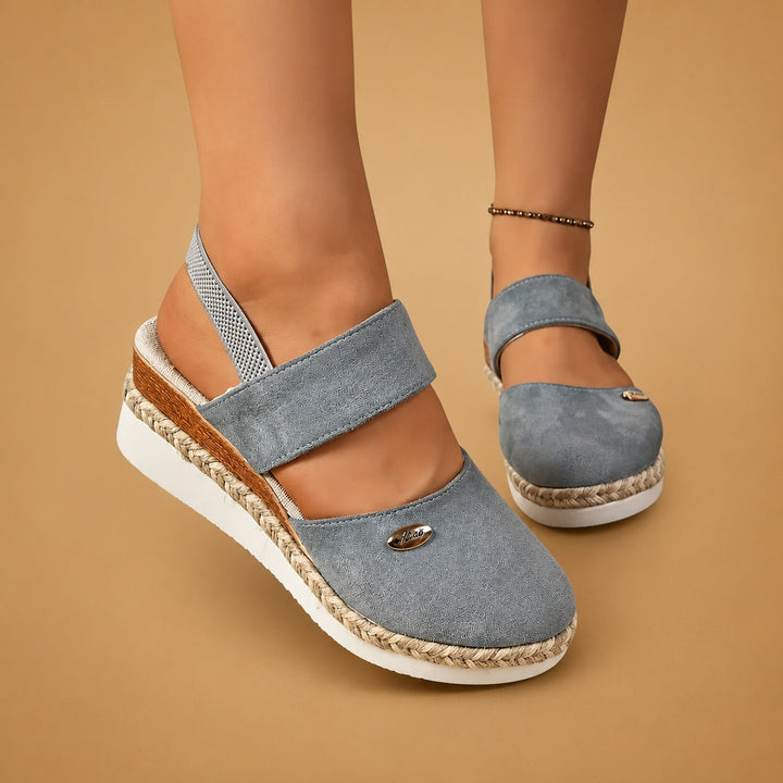 Sandálias alpargatas plataforma femininas Leonor, estilo natural e conforto para a mulher no verão.