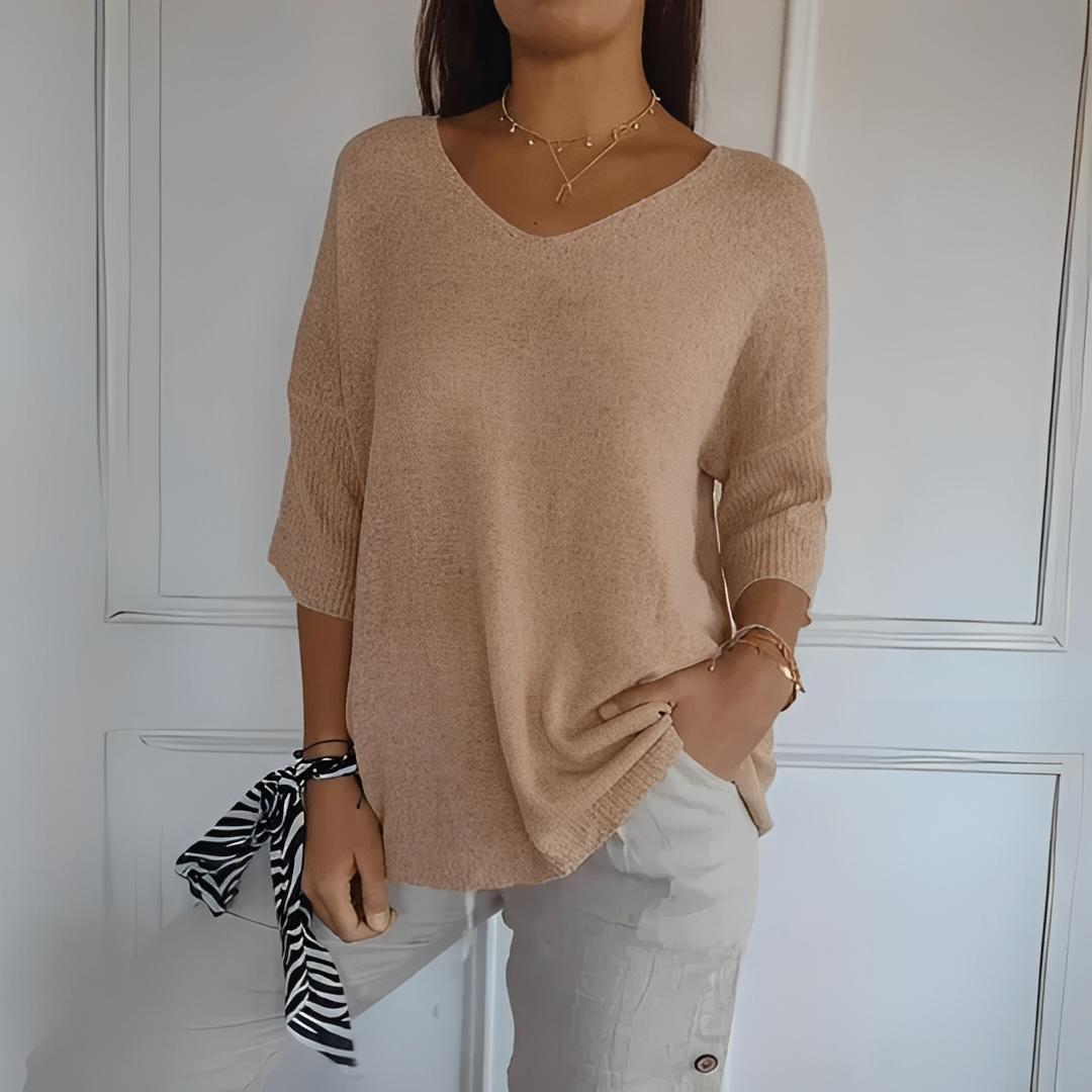 Suéter feminino casual confortável. Pulôver elegante para o dia a dia, moda inverno em tamanhos grandes.