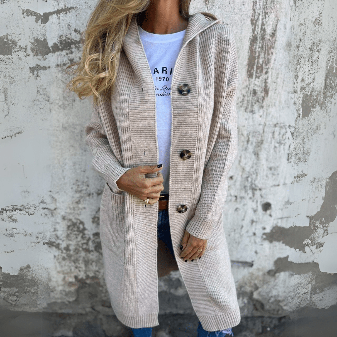 Jaqueta leve feminina elegante, ideal para primavera/outono. Um casaco longo versátil para moda mulher.