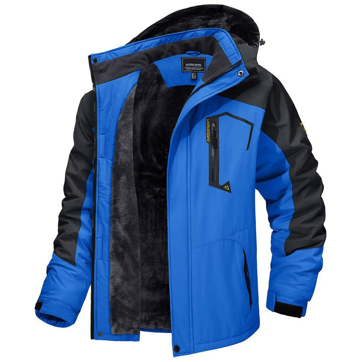 Casaco impermeável forrado para homem, ideal para outdoor, inverno e montanha. Com capuz, agasalho e proteção térmica.