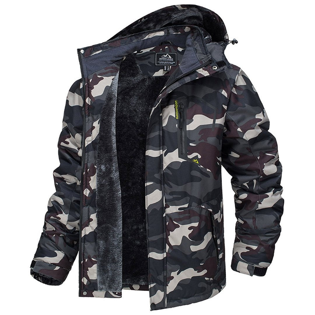 Casaco impermeável de inverno para homem, forrado e térmico, com capuz. Agasalho essencial para qualquer outdoor.